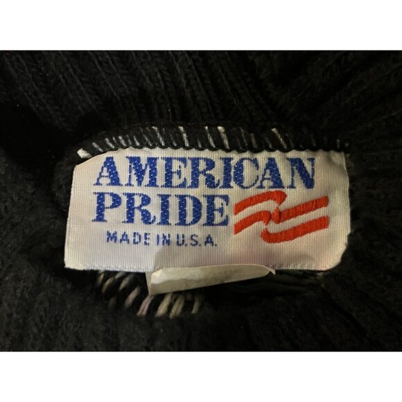 Vintage American Pride Sweater Womens L Red Black White Knit USA Made Used 80/90 - Picture 7 of 12